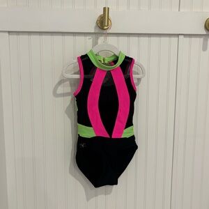 Kandi Kouture Neon Pink & Green Dance Leotard – Size CS (4)